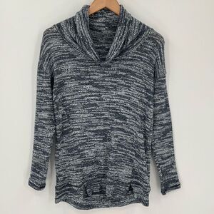 Aerie Marled Cowl Neck Sweater Long‎ Sleeve Lightweight Soft Blue Women XS